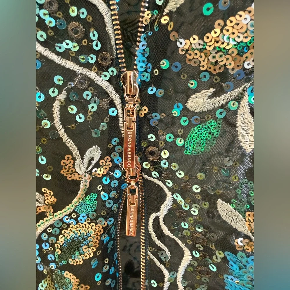 NWOT BRONX AND BANCO Dahlia Teal Multi Maxi Dress, Strapless Floral Gown - Picture 11 of 14